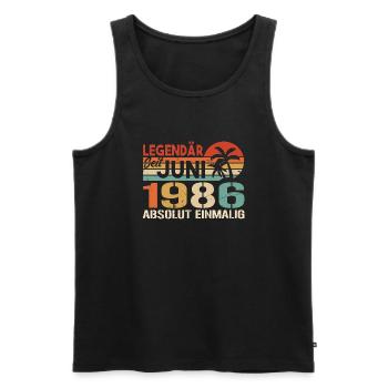 Legendär seit Juni 1986 - Geburtstag 1986 - Männer Premium Bio Tank Top - Schwarz - Vorne - Michal (187cm)