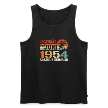 Legendär seit Juni 1954 - Geburtstag 1954 - Männer Premium Bio Tank Top - Schwarz - Vorne - Michal (187cm)