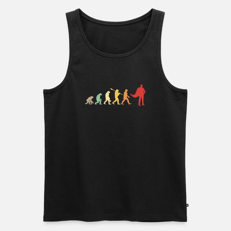 Darwin-Evolution für Supermans 🦸 ♂️ - Männer Premium Bio Tank Top - Schwarz