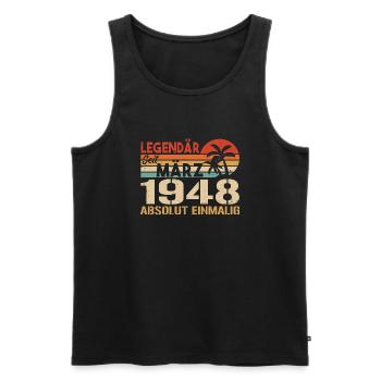 Légendaire depuis mars 1948 - absolument unique - Débardeur bio Premium Homme - noir - Devant - Michal (187cm)