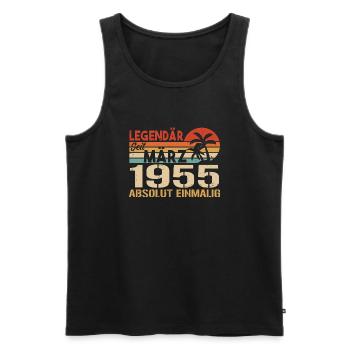 Legendary since March 1955 - absolutely unique - Men's Premium Organic Tank Top - black - Front - Michal (187cm)