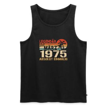 Legendär Seit März 1975 - Absolut Einmalig - Männer Premium Bio Tank Top - Schwarz - Vorne - Michal (187cm)