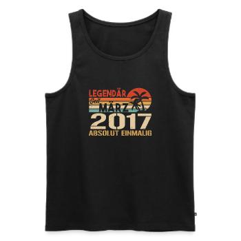 Legendary since March 2017 - absolutely unique - Men's Premium Organic Tank Top - black - Front - Michal (187cm)