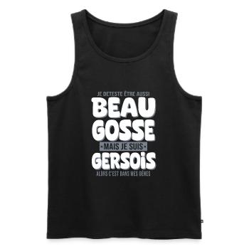 Beau gosse Gers cadeau homme gersois - Débardeur bio Premium Homme - noir - Devant - AI Model Male 178 light (178cm)