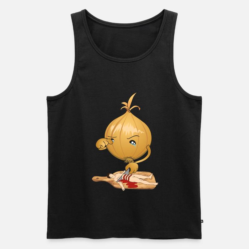 Zwiebel schneidet Menschen - Männer Premium Bio Tank Top - Schwarz