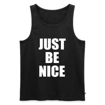 Just be nice - Men's Premium Organic Tank Top - black - Front - AI Model Male 178 light (178cm)