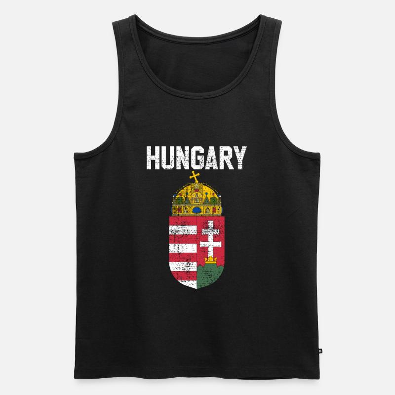 Ungarn - Männer Premium Bio Tank Top - Schwarz