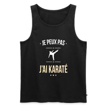 Je peux pas j'ai karaté - Cadeau humour - Débardeur bio Premium Homme - noir - Devant - Michal (187cm)