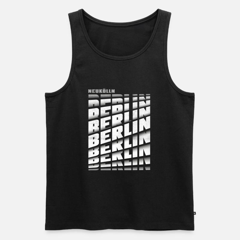 berlin Neukölln - Männer Premium Bio Tank Top - Schwarz