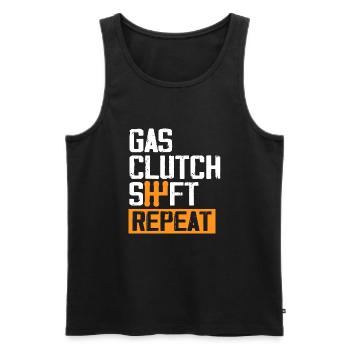 Gas Clutch Shift Repeat Car Lover Engine Mechanic - Men's Premium Organic Tank Top - black - Front - Michal (187cm)