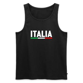 ITALIE DRAPEAU ITALIEN FOOTBALL 2021 VACANCES - Débardeur bio Premium Homme - noir - Devant - AI Model Male 178 light (178cm)