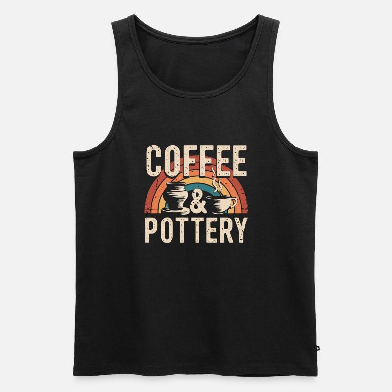 Töpfer Kaffee & Töpfern - Männer Premium Bio Tank Top - Schwarz