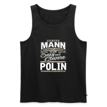 Mann Vergeben Polin Grau - Männer Premium Bio Tank Top - Schwarz - Vorne - Michal (187cm)