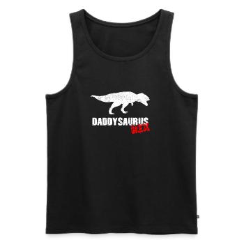Daddysaurus Dad Dad T-Shirt Gift Idea Funny - Men's Premium Organic Tank Top - black - Front - Michal (187cm)