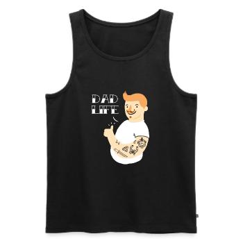 Motif de tatouage - Vie de papa - Encre d'art tatouée - Débardeur bio Premium Homme - noir - Devant - Michal (187cm)