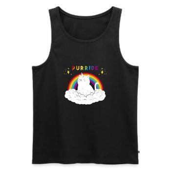 Schwul Lesbisch Regenbogen LGBT Gay Pride Geschenk - Männer Premium Bio Tank Top - Schwarz - Vorne - AI Model Male 178 light (178cm)