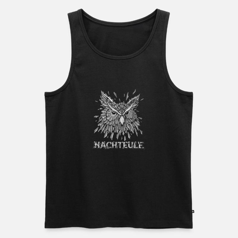Nachteule - Männer Premium Bio Tank Top - Schwarz