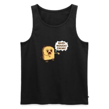 Zombie Toast: Nuss-Nougat-Creme - Männer Premium Bio Tank Top - Schwarz - Vorne - AI Model Male 178 light (178cm)