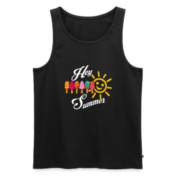 Hello summer sunshine and popsicles - Men's Premium Organic Tank Top - black - Front - AI Model Male 178 light (178cm)