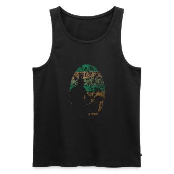 Silhouetten von Hund und Herrchen - Männer Premium Bio Tank Top - Schwarz - Vorne - Michal (187cm)