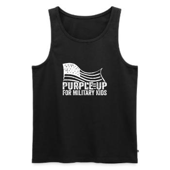 Purple Up for military kids - Purple Up for - Men's Premium Organic Tank Top - black - Front - Michal (187cm)