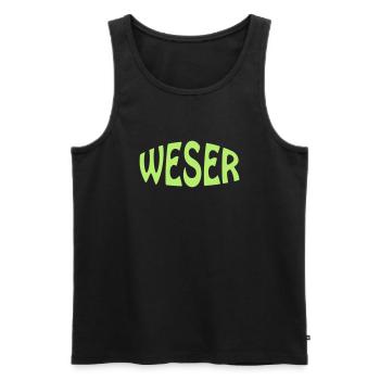 Weser - Débardeur bio Premium Homme - noir - Devant - AI Model Male 178 light (178cm)