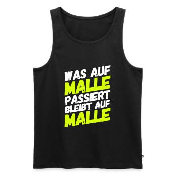 Was auf Malle Passiert, Bleibt auf Malle Party - Männer Premium Bio Tank Top - Schwarz - Vorne - Michal (187cm)
