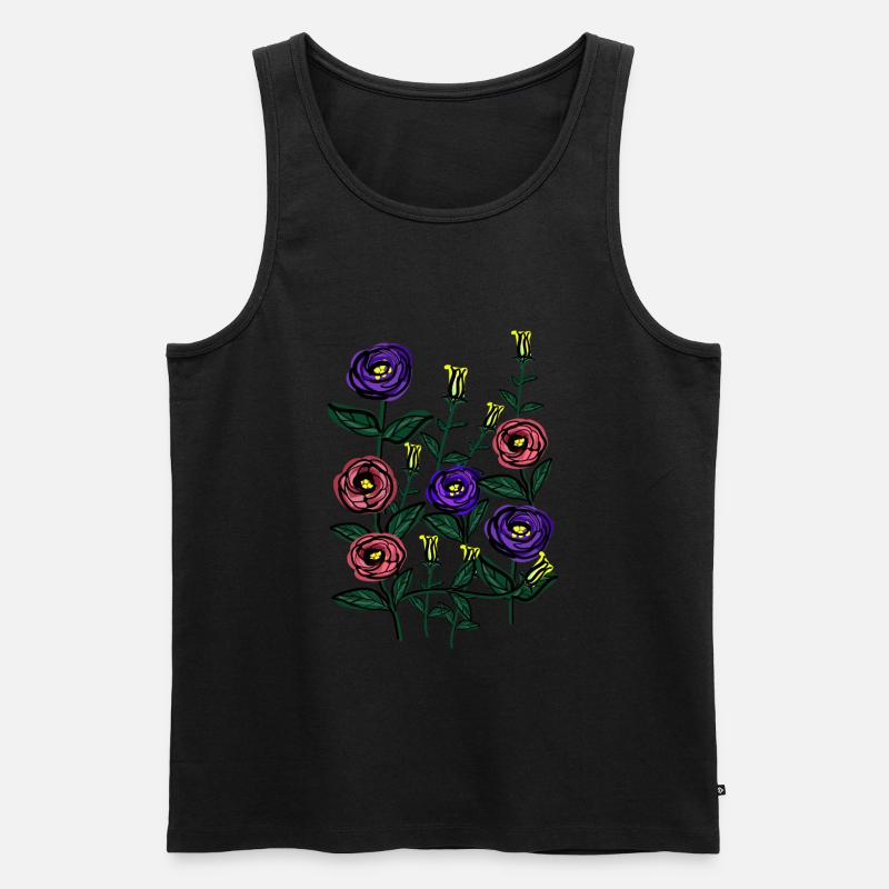 Lisianthusblüte - Männer Premium Bio Tank Top - Schwarz