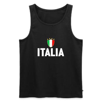 ITALIE DRAPEAU ITALIEN FOOTBALL 2021 VACANCES - Débardeur bio Premium Homme - noir - Devant - AI Model Male 178 light (178cm)