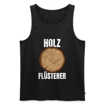 Holz Flüsterer Schreiner Zimmermann - Männer Premium Bio Tank Top - Schwarz - Vorne - Michal (187cm)
