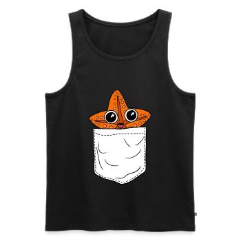 Seestern - Männer Premium Bio Tank Top - Schwarz - Vorne - AI Model Male 178 light (178cm)