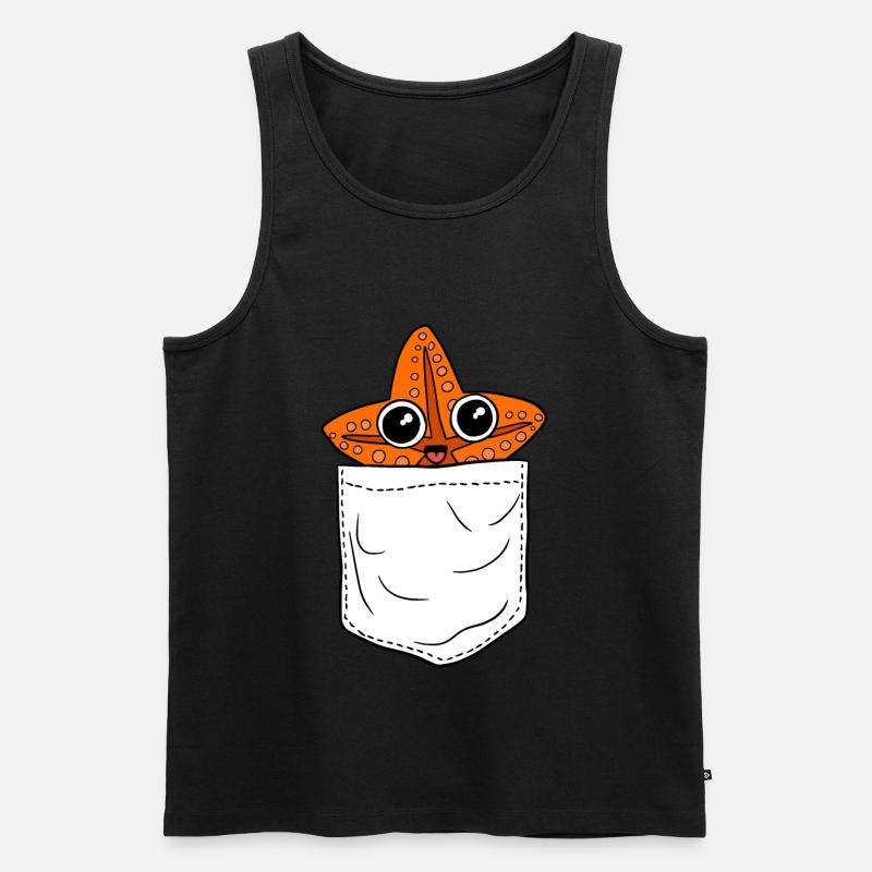 Seestern - Männer Premium Bio Tank Top - Schwarz