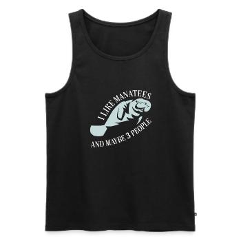 I love manatees, the floaty potatoe - Men's Premium Organic Tank Top - black - Front - Michal (187cm)