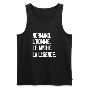 Normand l'homme le mythe la légende normandie - Débardeur bio Premium Homme - noir - Devant - Michal (187cm)