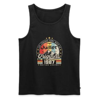 Jahrgang Juli 1987, Retro-Geburtstagsgeschenk - Männer Premium Bio Tank Top - Schwarz - Vorne - Michal (187cm)
