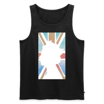 QUEEN ELIZABETH UK FLAG UNION JACK KINGDOM HEAVEN - Men's Premium Organic Tank Top - black - Front - AI Model Male 178 light (178cm)