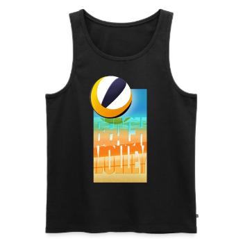 Beach volleyball | Volleyball - V2 - Men's Premium Organic Tank Top - black - Front - AI Model Male 178 light (178cm)