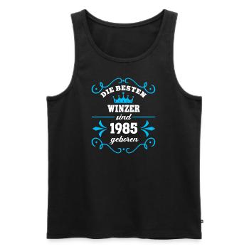 Winzer Geburtstag 1985 Jahrgang Kollege Winzerei - Männer Premium Bio Tank Top - Schwarz - Vorne - Michal (187cm)