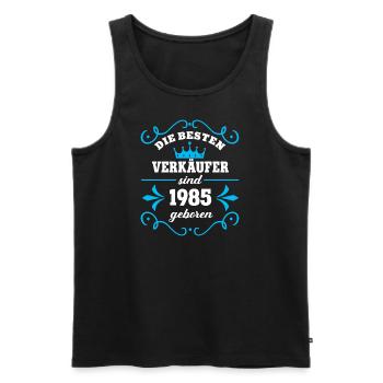 Geburtstag 1985 Verkäufer Kollegen Verkauf Geb - Männer Premium Bio Tank Top - Schwarz - Vorne - Michal (187cm)