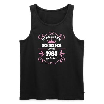 Schneiderin Geburtstag Geb 1985 Schneider Kollegen - Männer Premium Bio Tank Top - Schwarz - Vorne - AI Model Male 178 light (178cm)