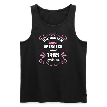 Spenglerin Geburtstag 1985 Jahrgang Spengler Frau - Männer Premium Bio Tank Top - Schwarz - Vorne - Michal (187cm)
