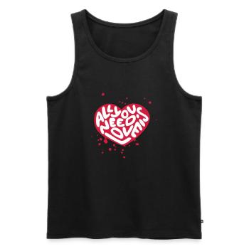 Tout ce dont tu as besoin c'est de l'amour - Débardeur bio Premium Homme - noir - Devant - AI Model Male 178 light (178cm)