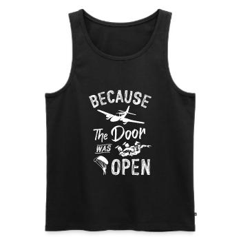 Because The Door was Open - Männer Premium Bio Tank Top - Schwarz - Vorne - AI Model Male 178 light (178cm)