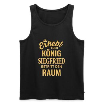 Name Siegfried König Geschenkidee Geburtstag lusti - Männer Premium Bio Tank Top - Schwarz - Vorne - AI Model Male 178 light (178cm)