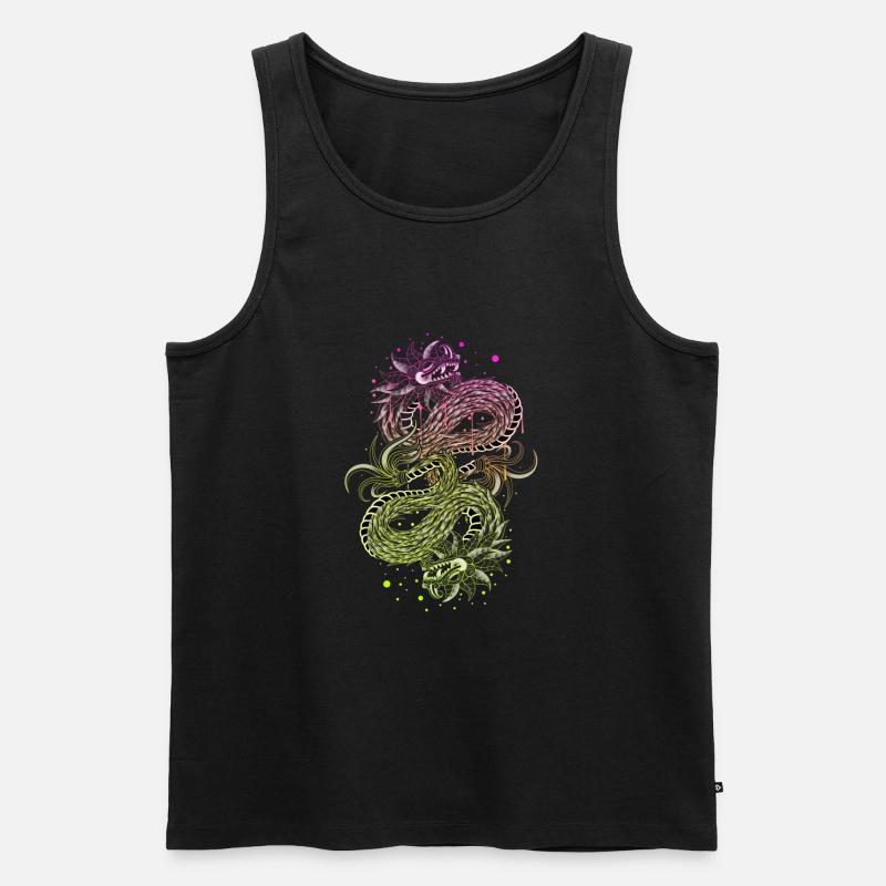 23F 0261 bk - Männer Premium Bio Tank Top - Schwarz
