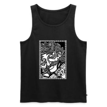 mustache music - Männer Premium Bio Tank Top - Schwarz - Vorne - AI Model Male 178 light (178cm)