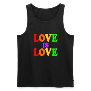 Love is love - Men's Premium Organic Tank Top - black - Front - AI Model Male 178 light (178cm)