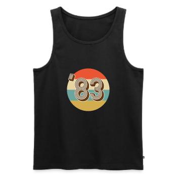 1983 Vintage Vintage - Men's Premium Organic Tank Top - black - Front - AI Model Male 178 light (178cm)