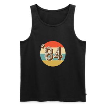1984 Vintage Jahrgang - Männer Premium Bio Tank Top - Schwarz - Vorne - Michal (187cm)