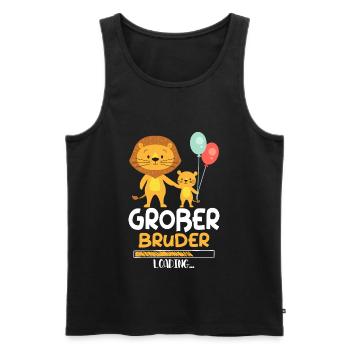 Großer Bruder Loading Löwe - Männer Premium Bio Tank Top - Schwarz - Vorne - Michal (187cm)